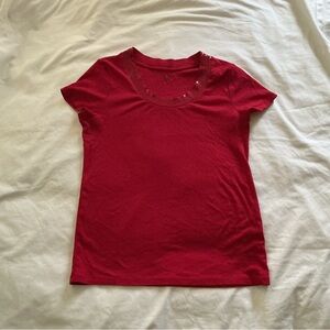 Style & Co. Vibrant Red Short Sleeve Top